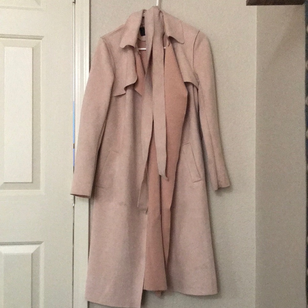 Vintage style suede mauve pink peacoat with pockets Sherlock Holmes